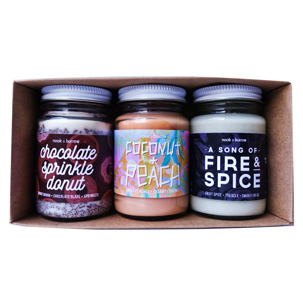 nook burrow bundle choose your own candle trio gift bundle