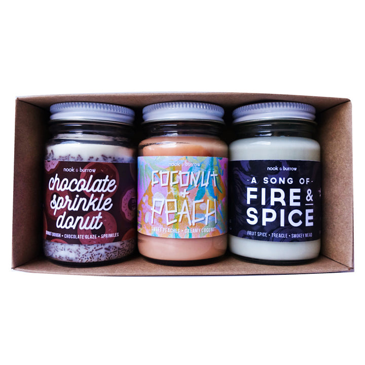 nook burrow bundle choose your own candle trio gift bundle