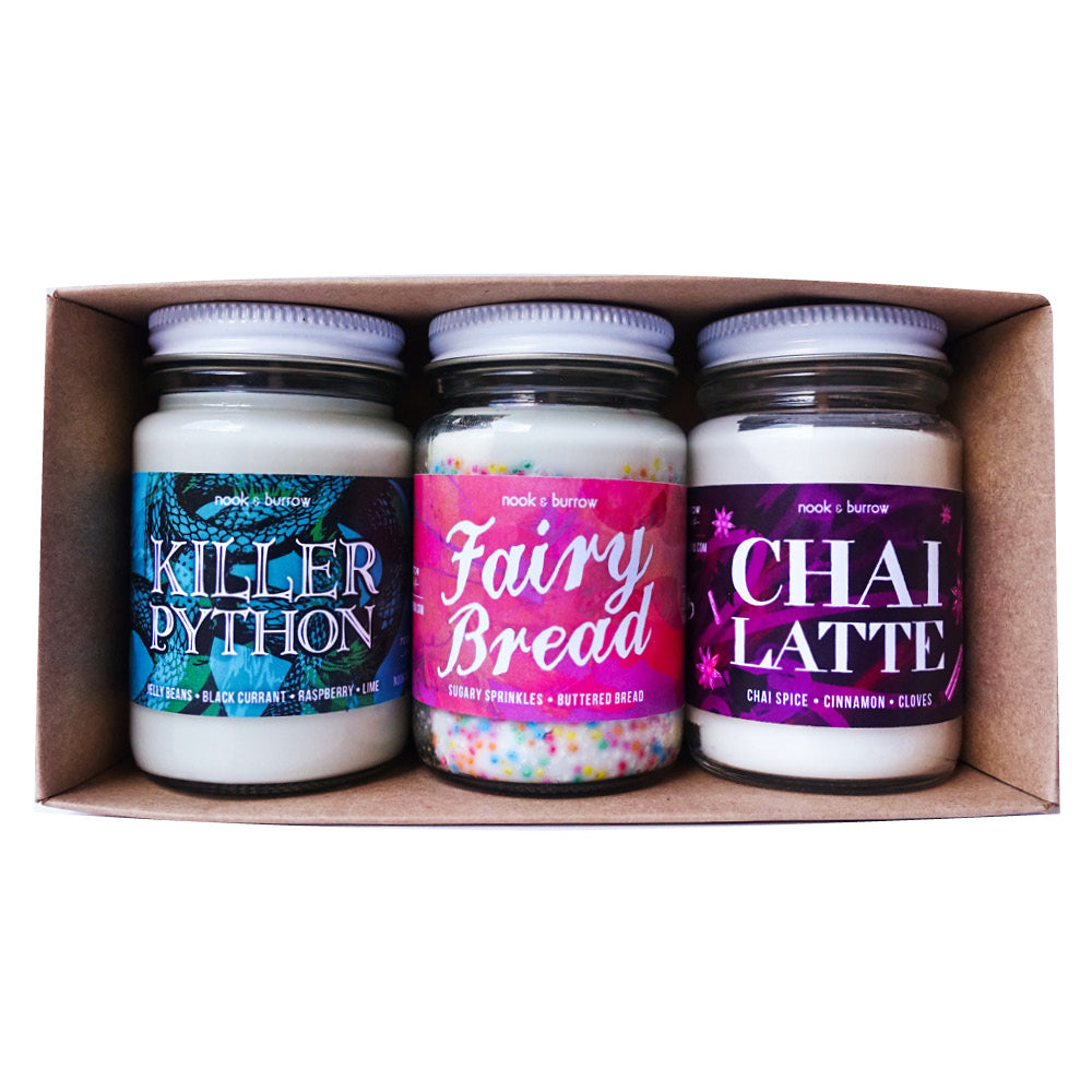 nook burrow bundle choose your own candle trio gift bundle