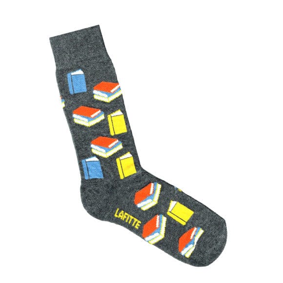 Book Lover (charcoal) | Socks - Nook & Burrow