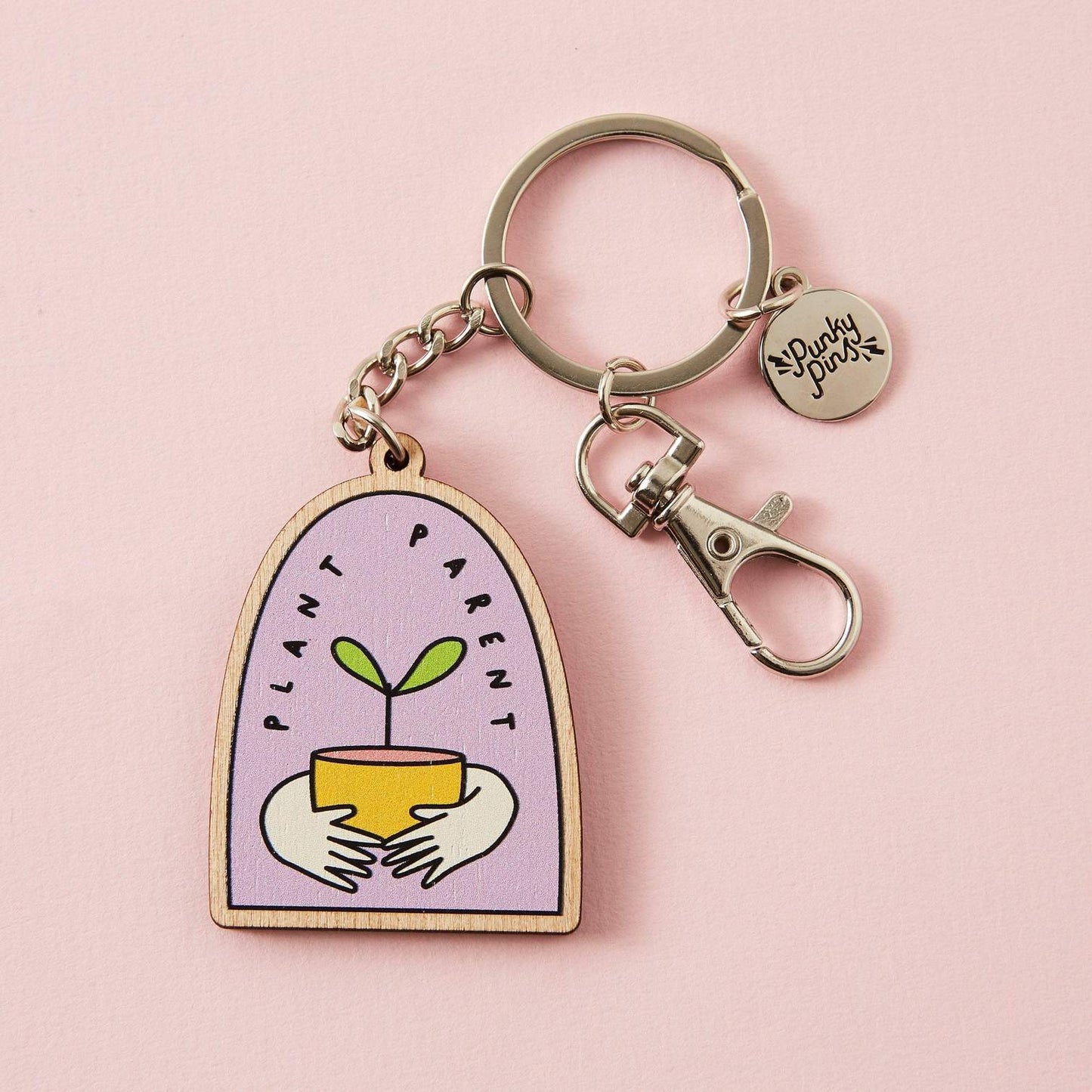 Punky Pins keyring Plant Parent | wooden eco keyring