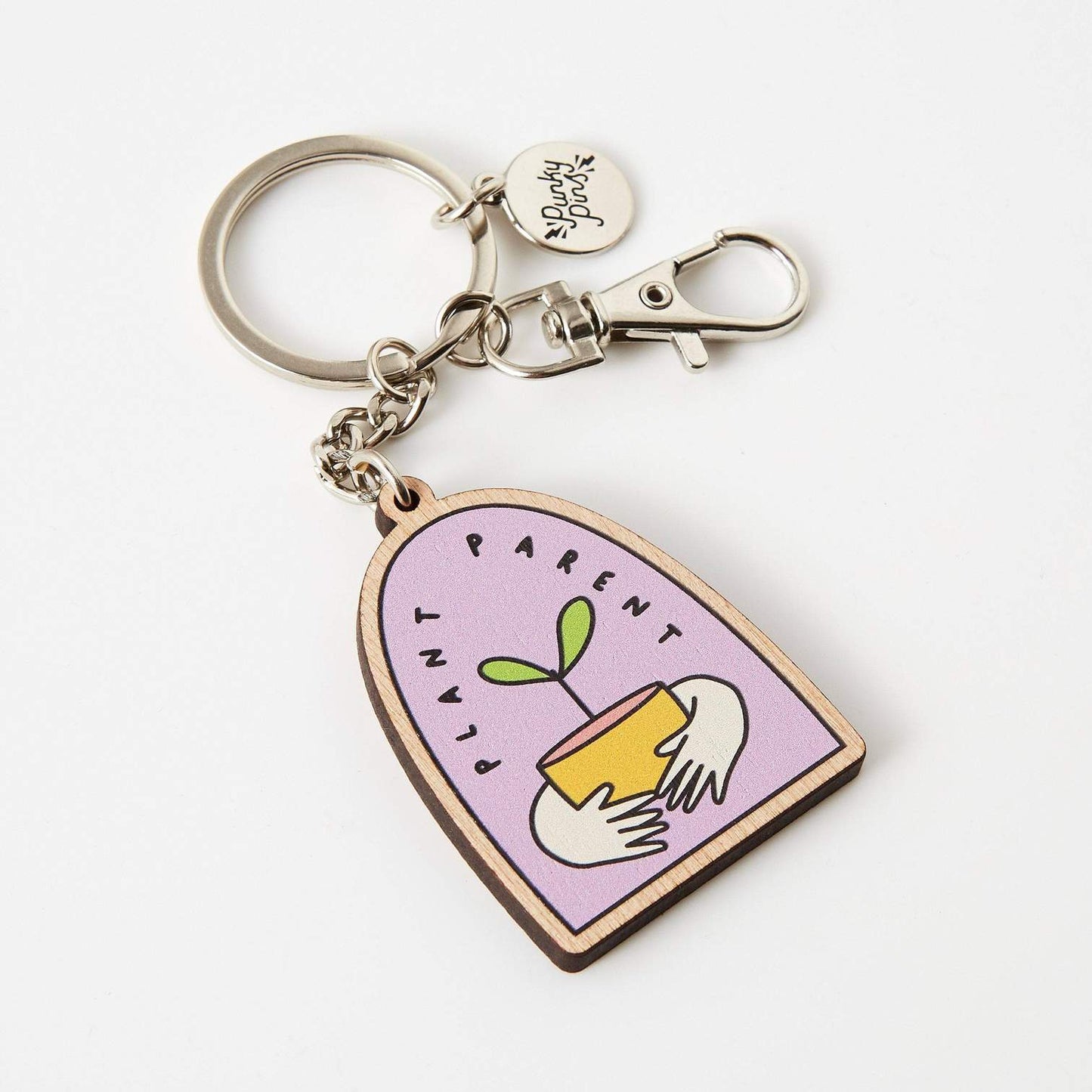 Punky Pins keyring Plant Parent | wooden eco keyring