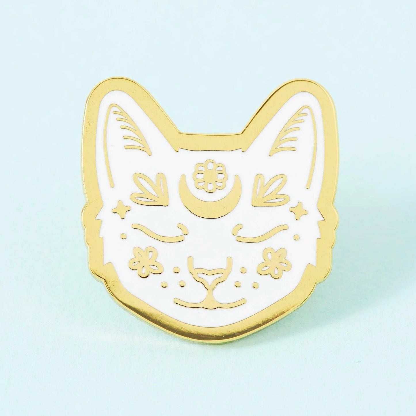 Punky Pins pin Crescent Moon Cat Gold Plated | enamel pin