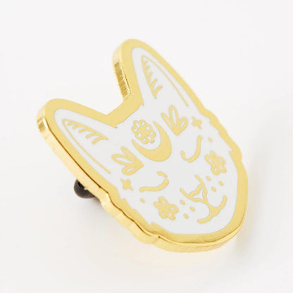 Punky Pins pin Crescent Moon Cat Gold Plated | enamel pin