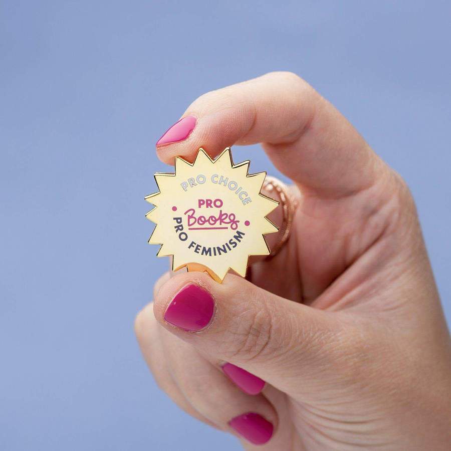 Punky Pins pin Pro Choice, Pro Books, Pro Feminism | enamel pin