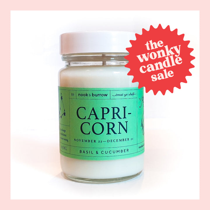 IMPERFECT — Capricorn Candle - Basil & Cucumber Scent
