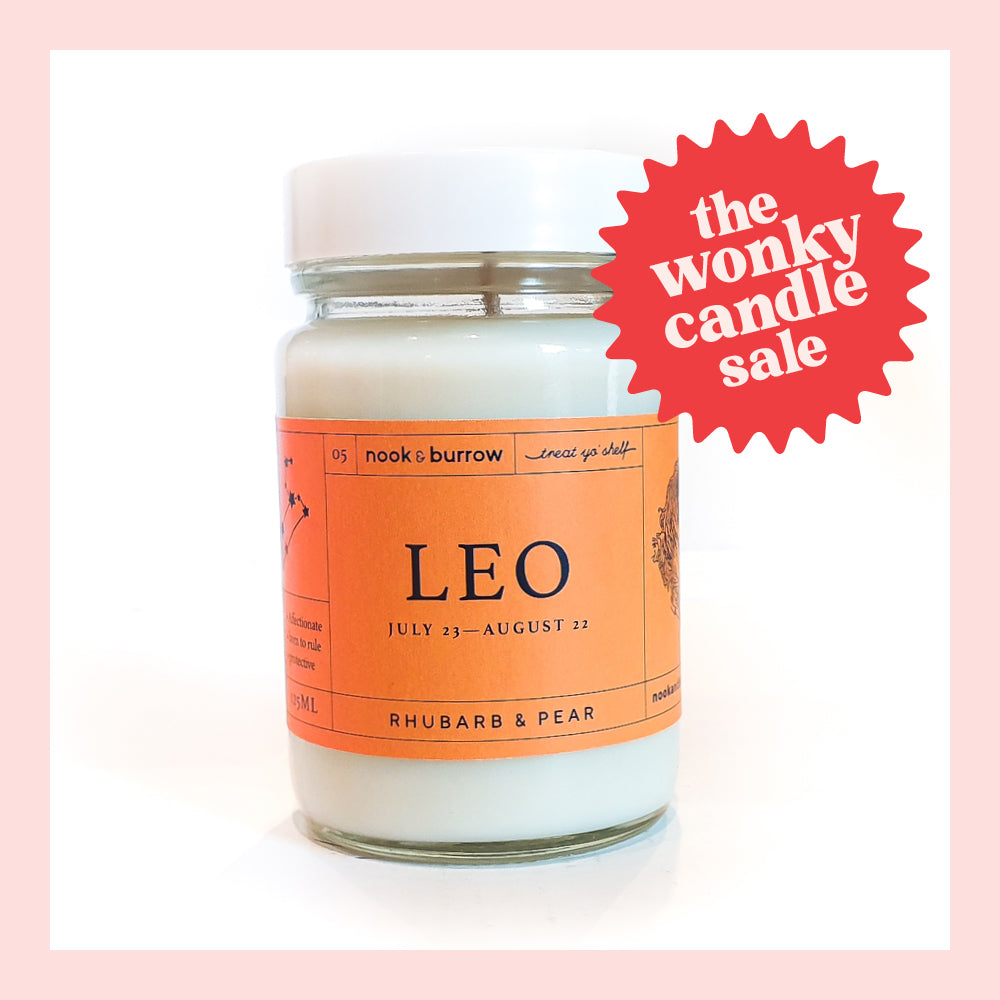 IMPERFECT — Leo Candle - Rhubarb & Pear Scent