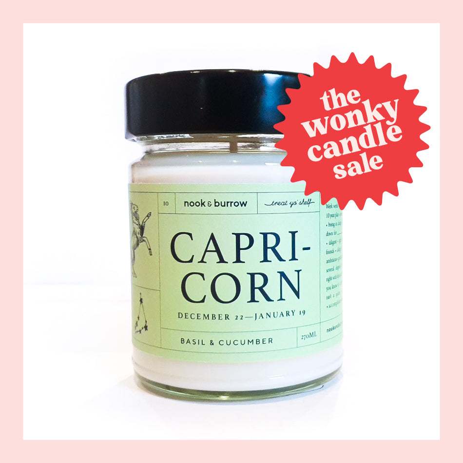 IMPERFECT — Capricorn Candle - Basil & Cucumber Scent
