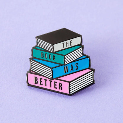 The Book (Stack) Was Better | enamel pin