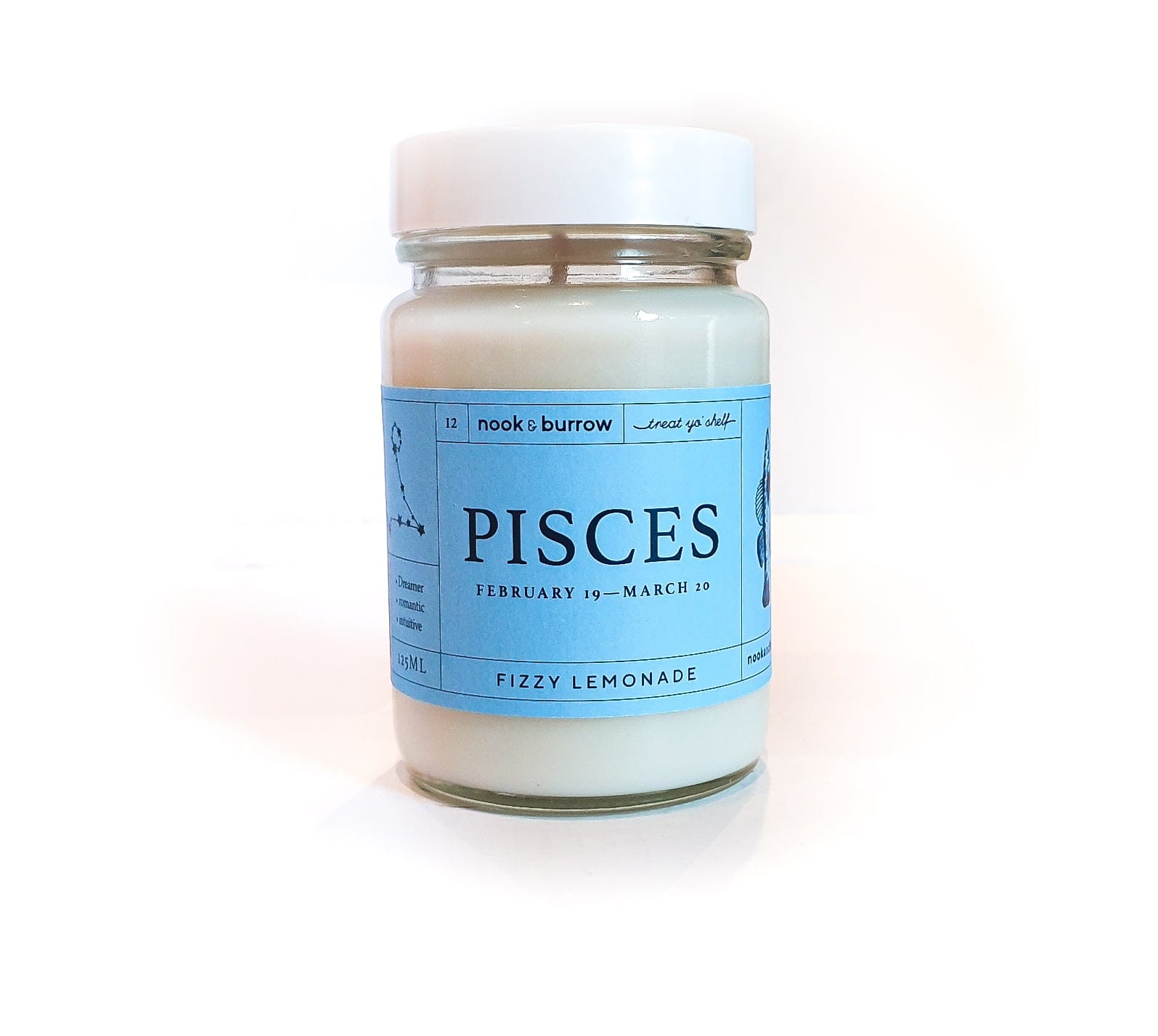 Nook & Burrow candle 125ml - 12+ hours burn time Pisces | Astrology Range | candle