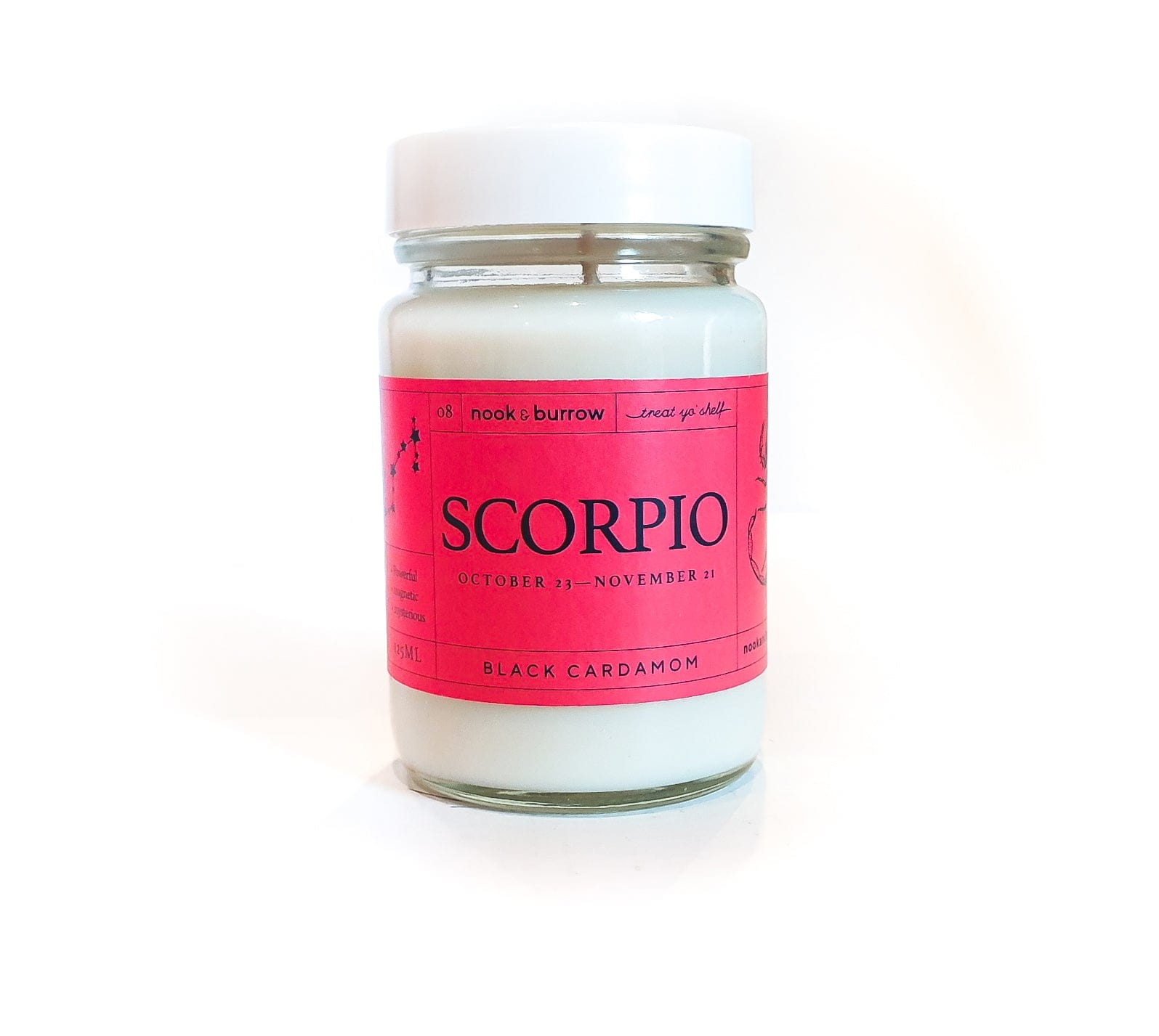 Nook & Burrow candle 125ml - 12+ hours burn time Scorpio | Astrology Range | candle