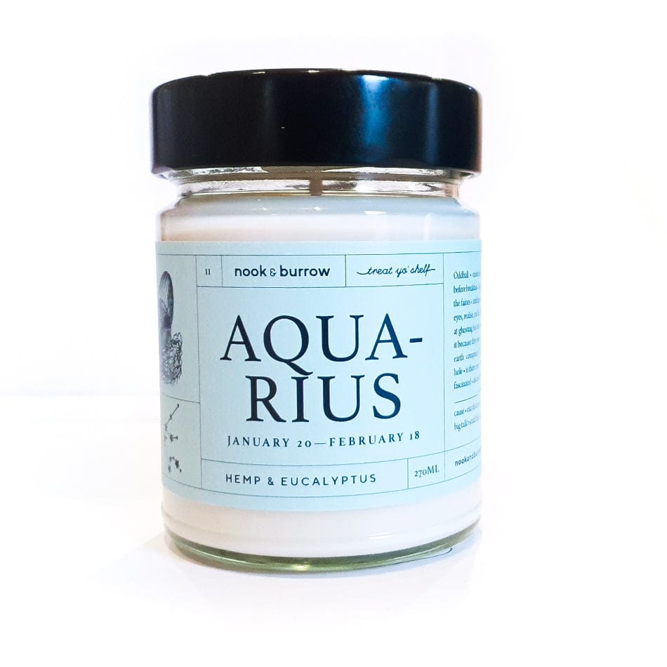 Nook & Burrow candle 270 ml - 30+ hours burn time Aquarius | Astrology Range | candle