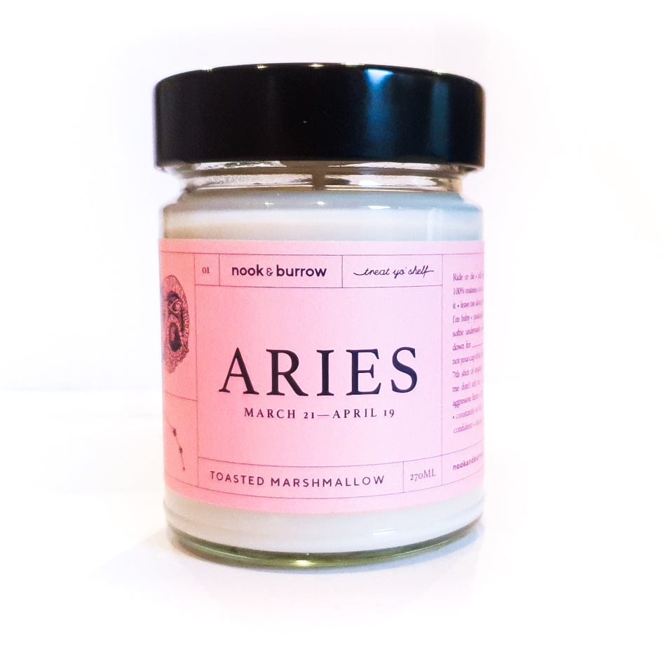 Nook & Burrow candle 270 ml - 30+ hours burn time Aries | Astrology Range | candle