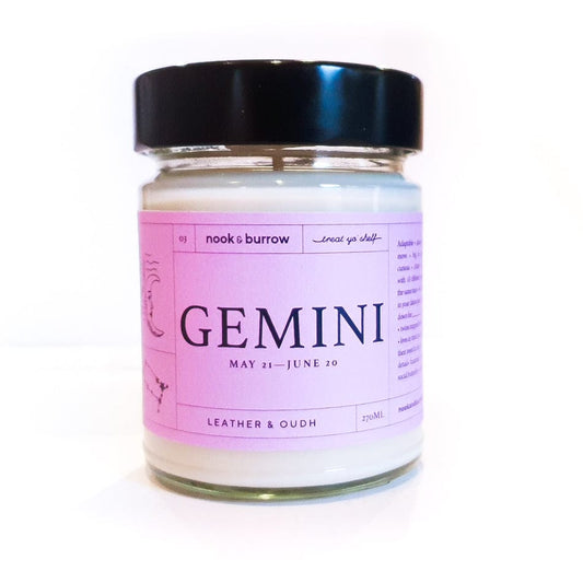 Nook & Burrow candle 270 ml - 30+ hours burn time Gemini | Astrology Range | candle