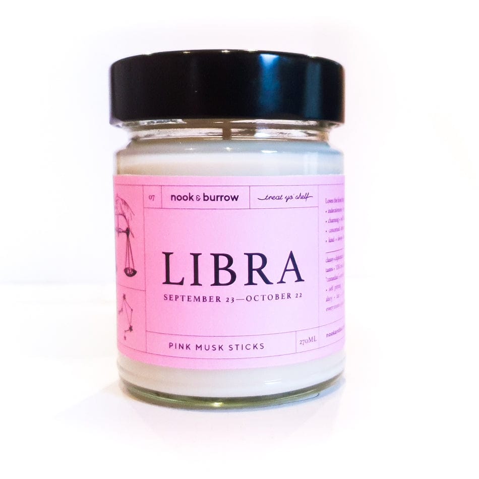 Nook & Burrow candle 270 ml - 30+ hours burn time Libra | Astrology Range | candle