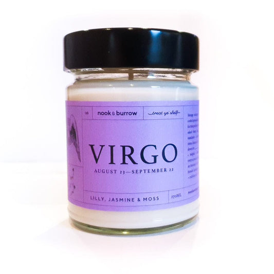 Nook & Burrow candle 270 ml - 30+ hours burn time Virgo | Astrology Range | candle