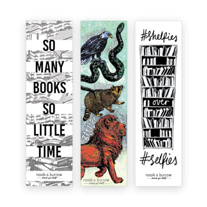 Bookish Bookmark Trio | 3 x card bookmarks - Nook & Burrow