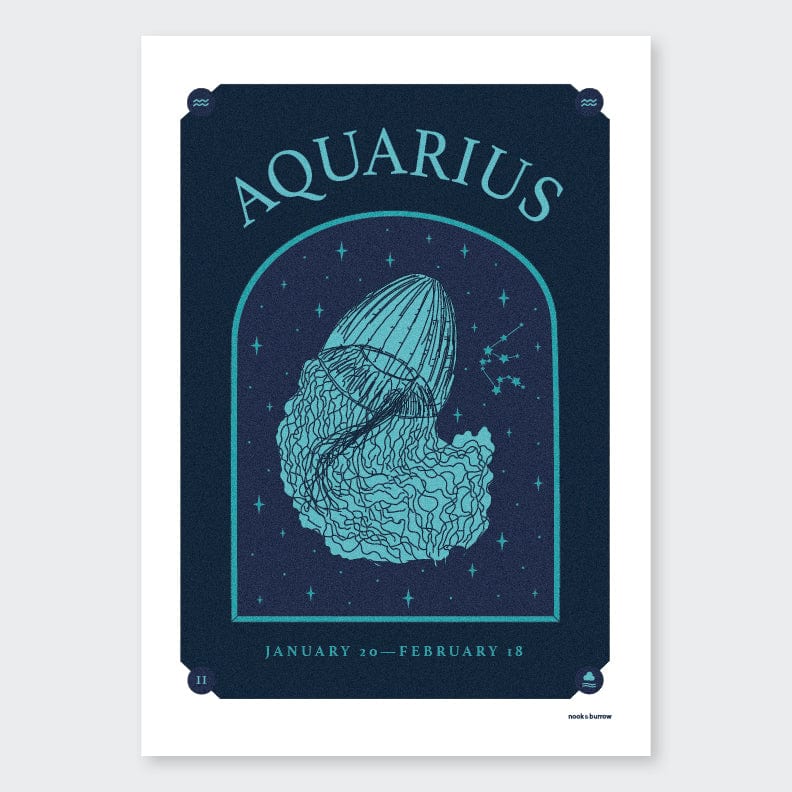 Nook & Burrow poster Aquarius | A4 print