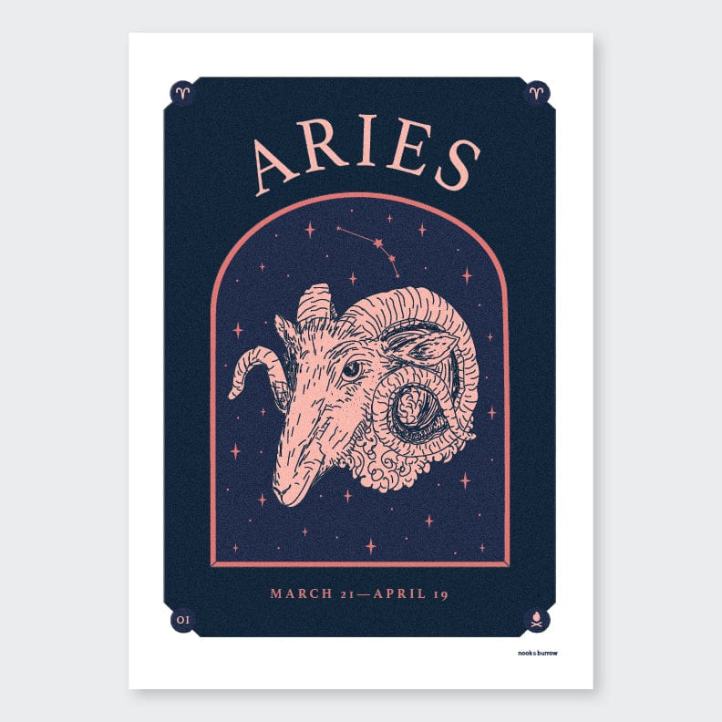 Nook & Burrow poster Aries | A4 print