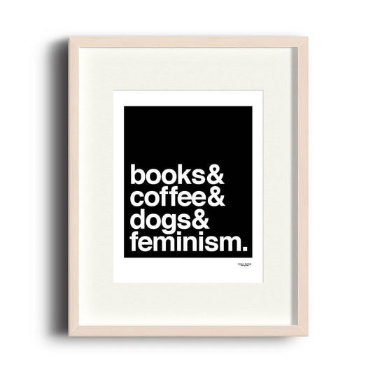 Books & Coffee & Dogs | 8 x 10 print - Nook & Burrow