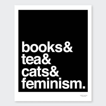Books & Tea & Cats | 8 x 10 print - Nook & Burrow