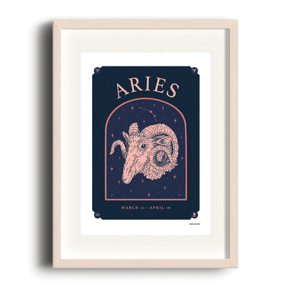 Nook & Burrow poster Dark Aries | A4 print
