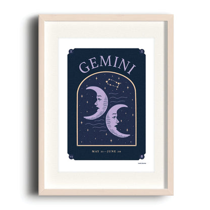 Nook & Burrow poster Dark Gemini | A4 print