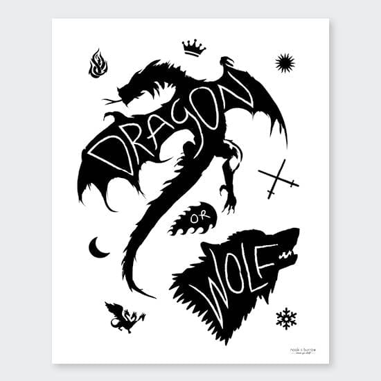 Dragon or Wolf | 8 x 10 print - Nook & Burrow