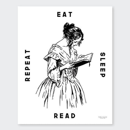Eat Sleep Read Repeat | 8 x 10 print - Nook & Burrow