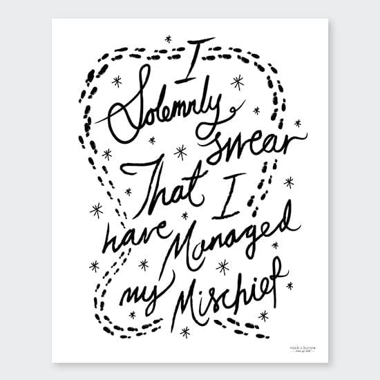 I Solemnly Swear | 8 x 10 print - Nook & Burrow