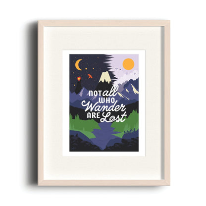 Nook & Burrow poster Not All Who Wander Are Lost | A4 print