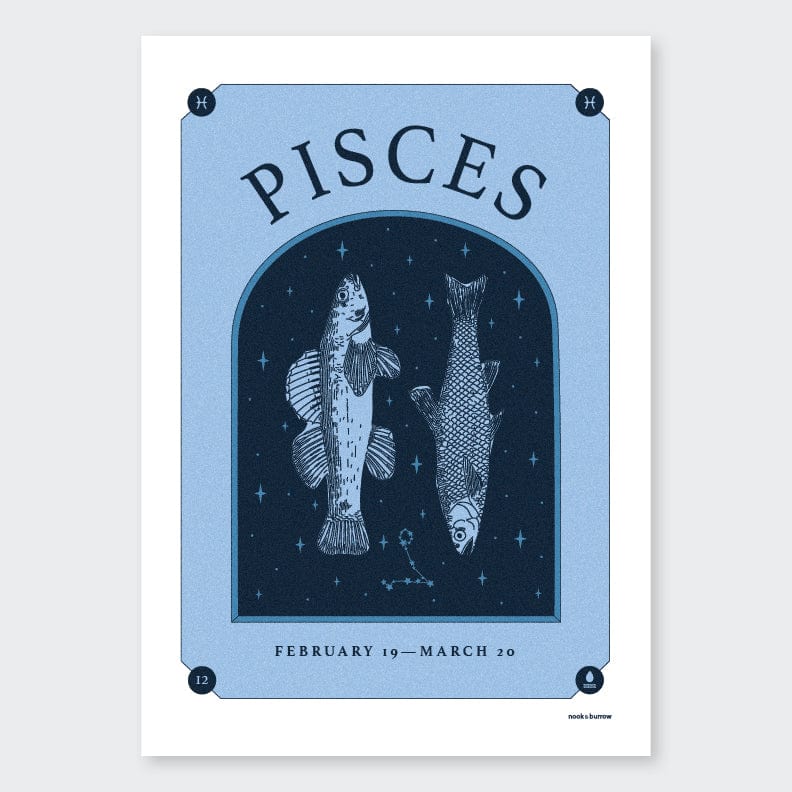 Nook & Burrow poster Pisces | A4 print