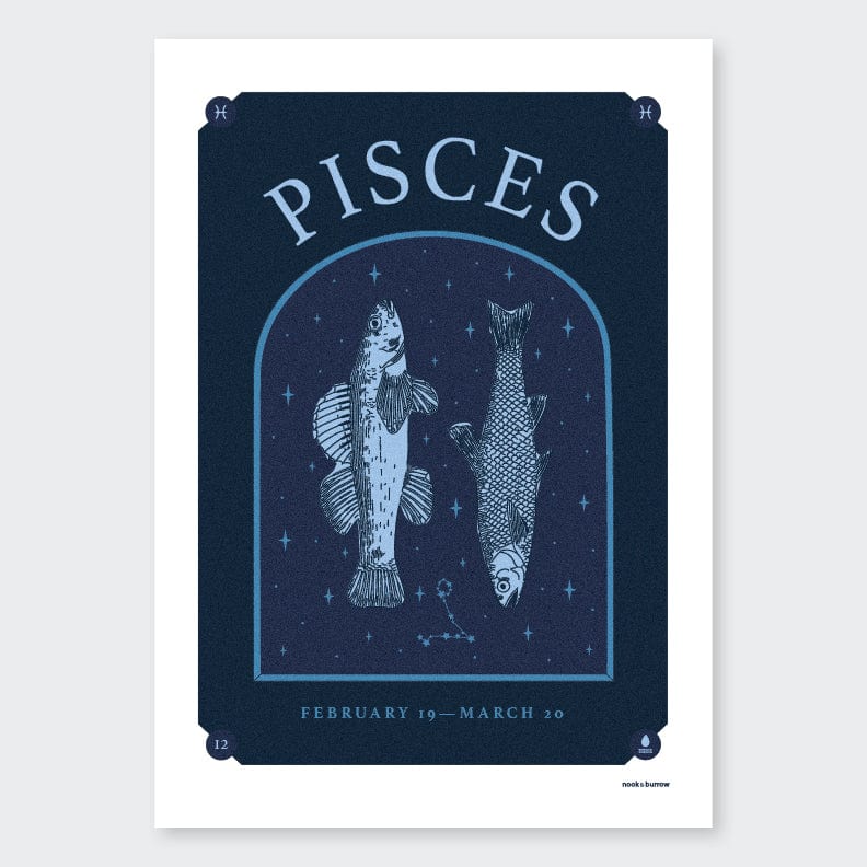 Nook & Burrow poster Pisces | A4 print