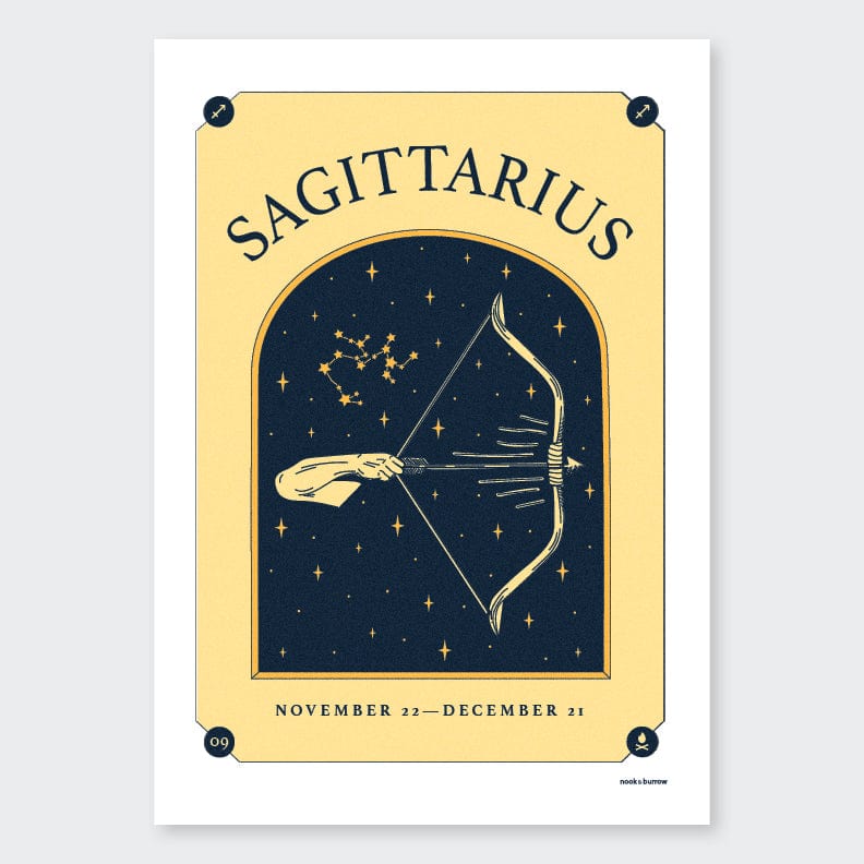 Nook & Burrow poster Sagittarius | A4 print