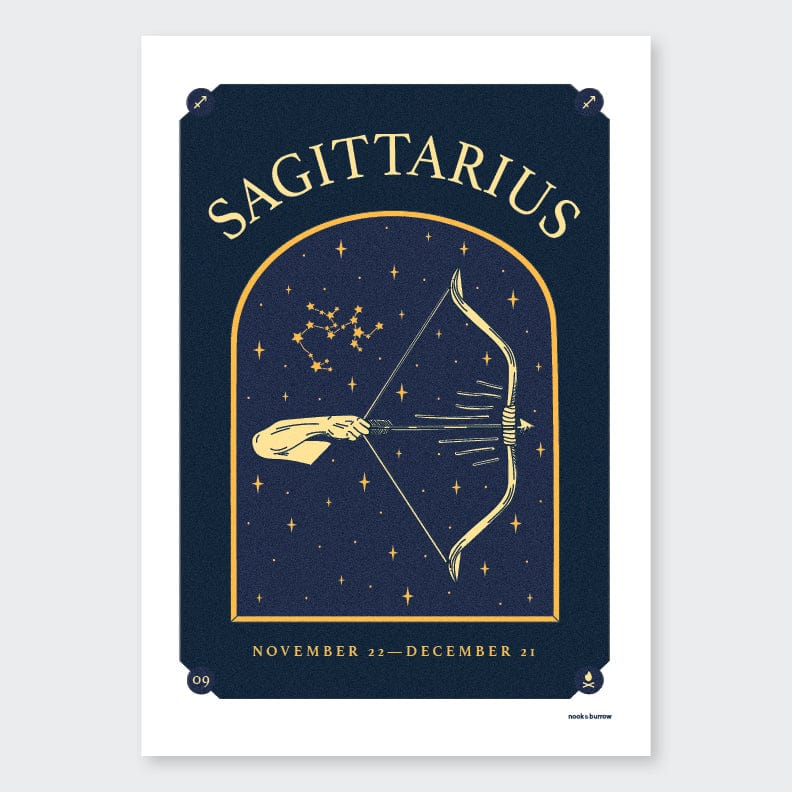Nook & Burrow poster Sagittarius | A4 print