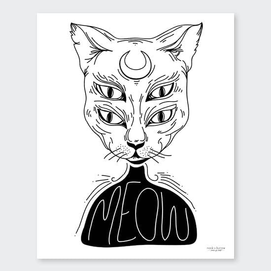 Scaredy Cat | 8 x 10 print - Nook & Burrow
