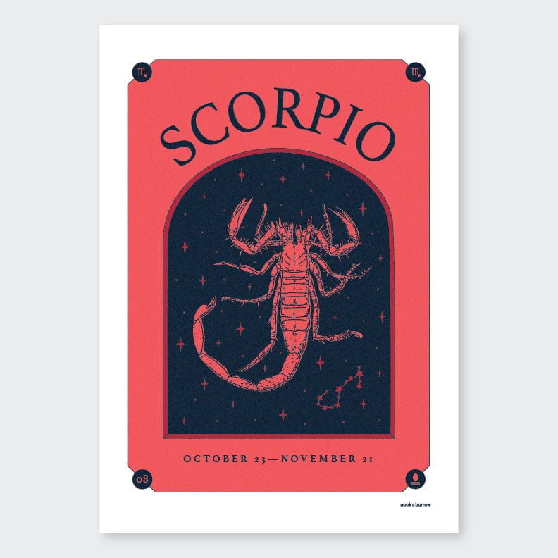 Nook & Burrow poster Scorpio | A4 print