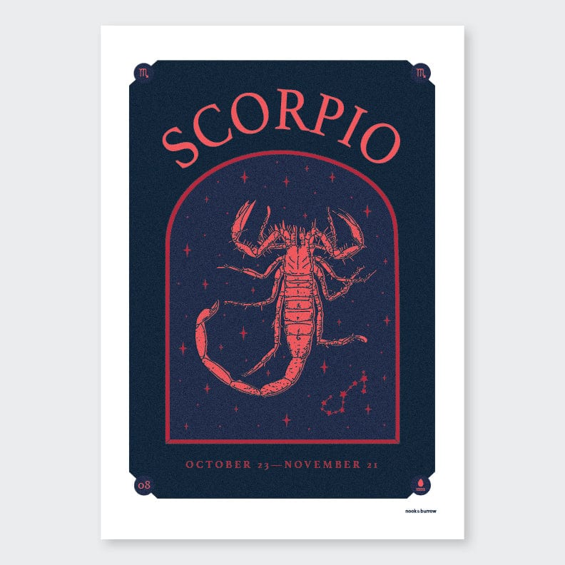 Nook & Burrow poster Scorpio | A4 print