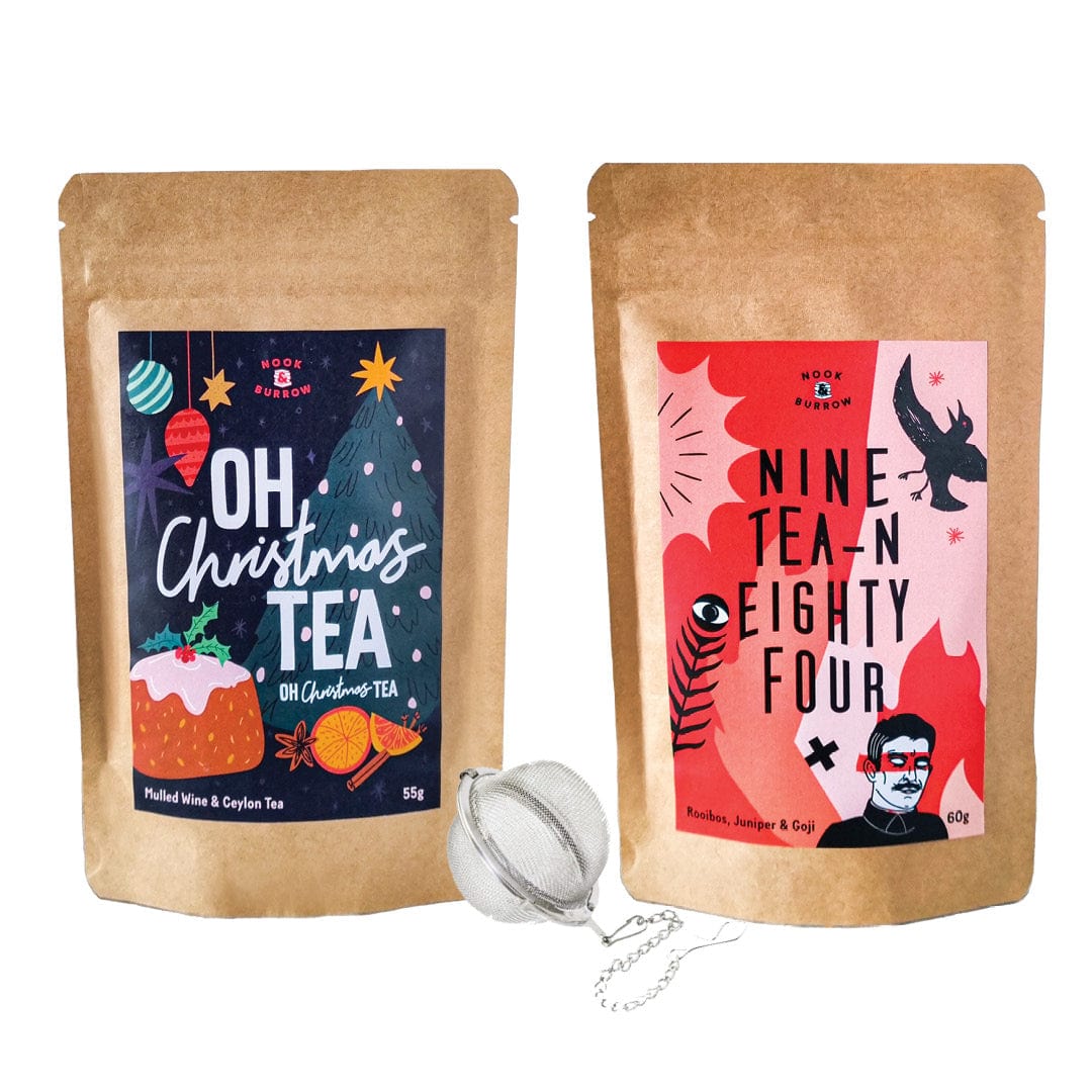 Nook & Burrow Tea Nine Tea-n Eighty Four - Rooibos Juniper & Goji / Oh Christmas Tea - Mulled Wine & Ceylon Tea Tea Party | bundle