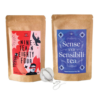 Nook & Burrow Tea Nine Tea-n Eighty Four - Rooibos Juniper & Goji / Sense and Sensibili-Tea - Organic French Earl Grey Tea Party | bundle