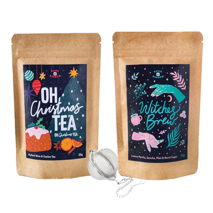 Nook & Burrow Tea Oh Christmas Tea - Mulled Wine & Ceylon Tea / Witches Brew - Lemon Myrtle & Sencha & Mint & Burnt Sugar Tea Party | bundle