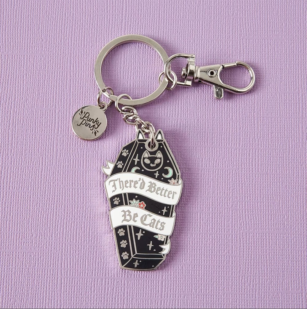 Punky Pins keyring There’d Better Be Cats | enamel keyring
