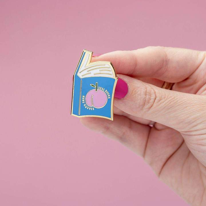 Real Books Have Curves | enamel pin - Nook & Burrow