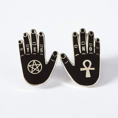 Yes & No Hand | enamel pin set - Nook & Burrow