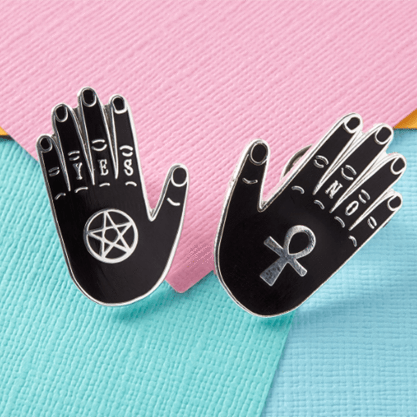 Yes & No Hand | enamel pin set - Nook & Burrow